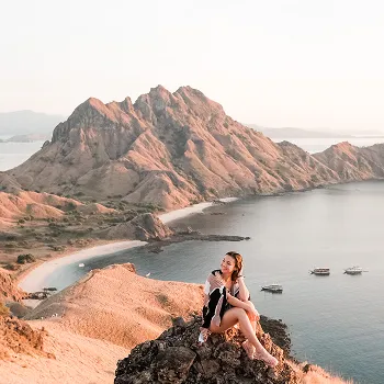 Hiking in Padar Island during Komodo Island Tours Hiking in Padar Island during Komodo Island Tours